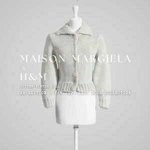 MAISON MARGIELA x H&M RE-EDITION DOLL COLLECTION light grey snap button cardigan